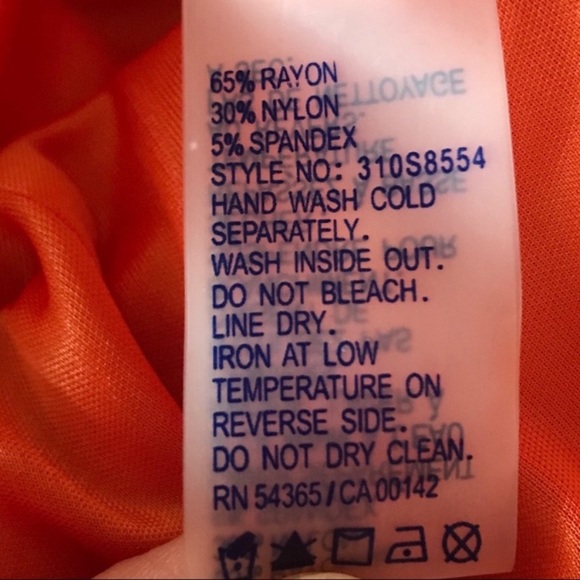 Peter Nygard Orange Front Embellished Dress Size 6 - Picture 8 of 8